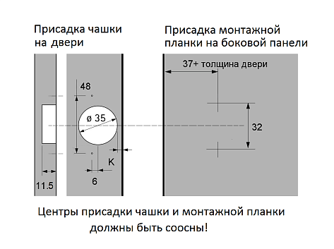 Петля вкладная 110* с доводчиком, clip-on, с ответной планкой H=2, LID